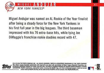 2018 Topps On-Demand Rookie Year in Review #41 Miguel Andujar Back