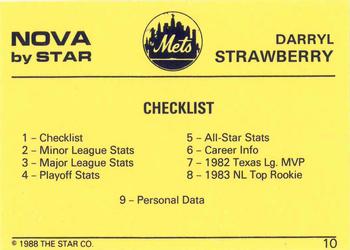 1988-89 Star Nova #10 Darryl Strawberry Back
