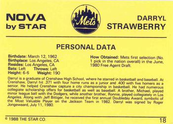 1988-89 Star Nova #18 Darryl Strawberry Back