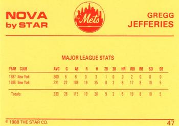1988-89 Star Nova #47a Gregg Jefferies Back