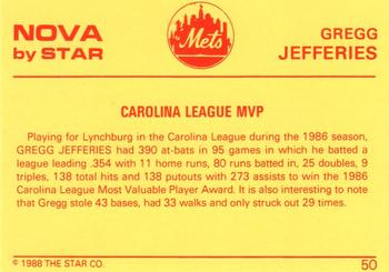 1988-89 Star Nova #50a Gregg Jefferies Back