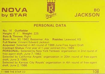 1988-89 Star Nova #108 Bo Jackson Back