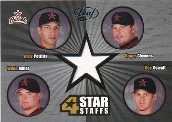 2005 Leaf - 4 Star Staffs Die Cut #FSS11 Roger Clemens / Andy Pettitte / Roy Oswalt / Wade Miller Front