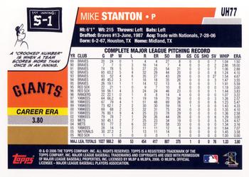 2006 Topps Updates & Highlights #UH77 Mike Stanton Back