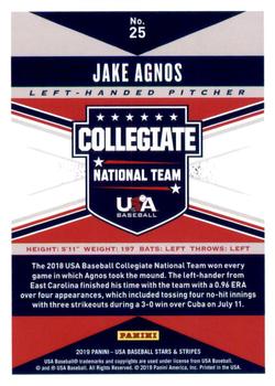 2019 Panini USA Baseball Stars & Stripes #25 Jake Agnos Back