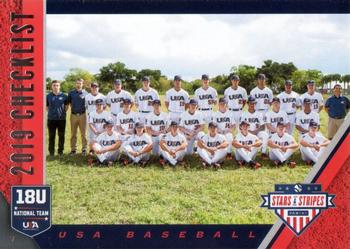 2019 Panini USA Baseball Stars & Stripes #28 18U National Team Front