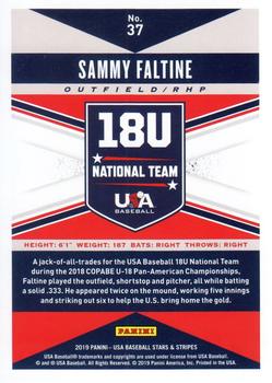 2019 Panini USA Baseball Stars & Stripes #37 Sammy Faltine Back