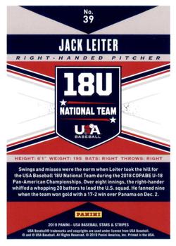 2019 Panini USA Baseball Stars & Stripes #39 Jack Leiter Back