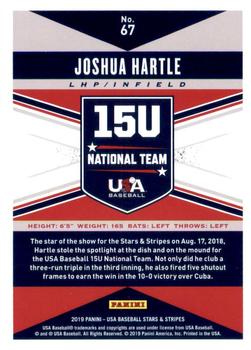 2019 Panini USA Baseball Stars & Stripes #67 Joshua Hartle Back