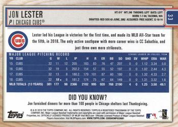 2019 Topps Big League #33 Jon Lester Back