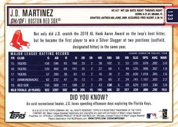 2019 Topps Big League #133 J.D. Martinez Back