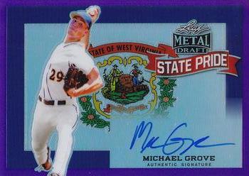 2018 Leaf Metal Draft - State Pride Autographs Purple #SP-MG1 Michael Grove Front