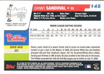 2006 Topps Opening Day #145 Danny Sandoval Back