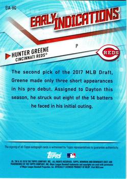 2018 Bowman's Best - Early Indications Autographs #EIA-HG Hunter Greene Back