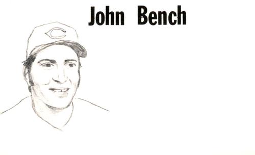 1975 Clarence Mengler Baseball's Best 3x5 (unlicensed) #NNO Johnny Bench Front
