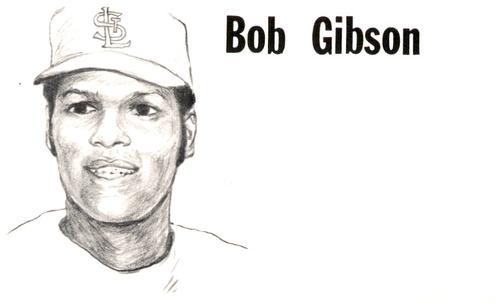1975 Clarence Mengler Baseball's Best 3x5 (unlicensed) #NNO Bob Gibson Front