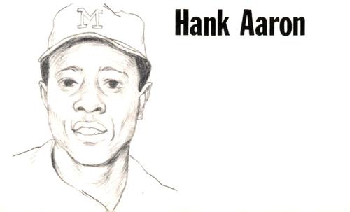 1975 Clarence Mengler Baseball's Best 3x5 (unlicensed) #NNO Hank Aaron Front