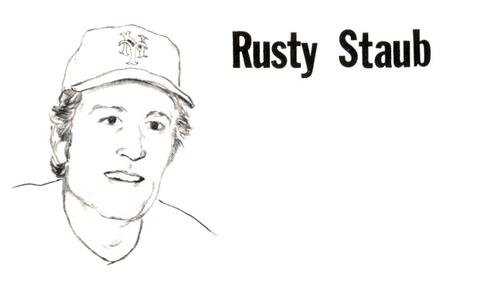 1975 Clarence Mengler Baseball's Best 3x5 (unlicensed) #NNO Rusty Staub Front