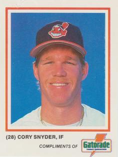 1987 Gatorade Cleveland Indians SGA #NNO Cory Snyder Front