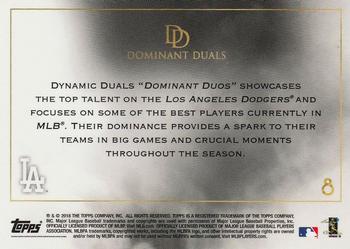 2018 Topps On-Demand Dynamic Duals - Dominant Duos #8 Clayton Kershaw / Walker Buehler Back
