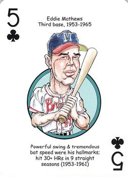 2007 Hero Decks Milwaukee Brewers Baseball Heroes Playing Cards #5♣ Eddie Mathews Front
