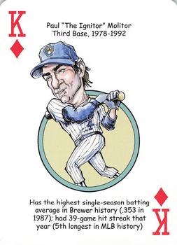 2007 Hero Decks Milwaukee Brewers Baseball Heroes Playing Cards #K♦ Paul Molitor Front