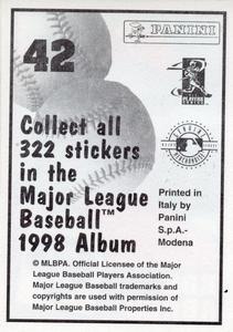 1998 Panini Stickers (Venezuela) #42 Bob Abreu Back