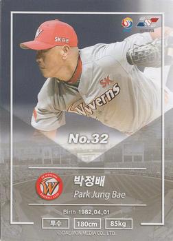 2018 SCC KBO Premium Collection #SCC-02/105 Jung-Bae Park Back