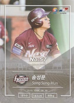 2018 SCC KBO Premium Collection #SCC-02/171 Sung-Min Song Back