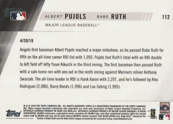 2019 Topps Now #112 Albert Pujols / Babe Ruth Back