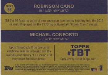 2019 Topps Throwback Thursday #56 Robinson Cano / Michael Conforto Back