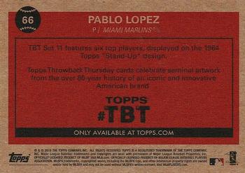 2019 Topps Throwback Thursday #66 Pablo Lopez Back