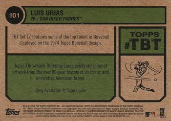 2019 Topps Throwback Thursday #101 Luis Urias Back