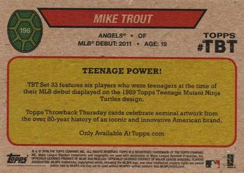 2019 Topps Throwback Thursday #196 Mike Trout Back