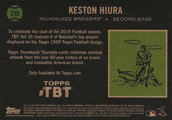 2019 Topps Throwback Thursday #215 Keston Hiura Back