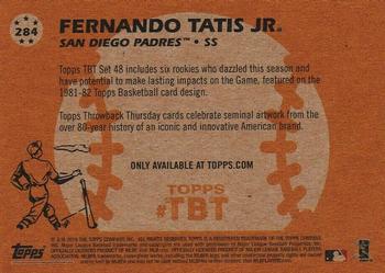 2019 Topps Throwback Thursday #284 Fernando Tatis Jr. Back