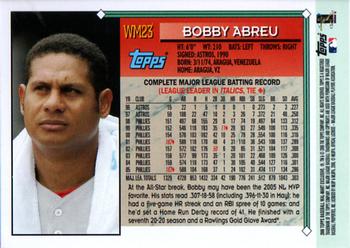 2006 Topps - Walmart #WM23 Bobby Abreu Back