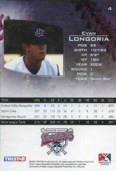 2006 TriStar Prospects Plus #4 Evan Longoria Back