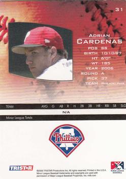 2006 TriStar Prospects Plus #31 Adrian Cardenas Back