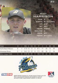 2006 TriStar Prospects Plus #83 Matt Harrison Back