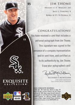 2006 Upper Deck Exquisite Collection #95 Jim Thome Back