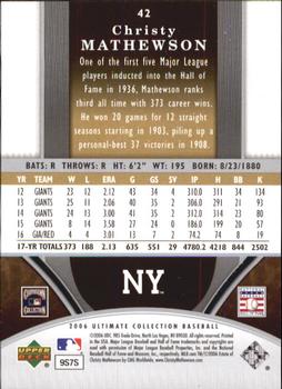 2006 Upper Deck Ultimate Collection #42 Christy Mathewson Back