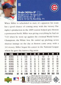 2006 Upper Deck #86 Wade Miller Back