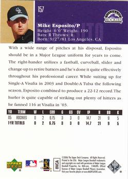2006 Upper Deck #157 Mike Esposito Back