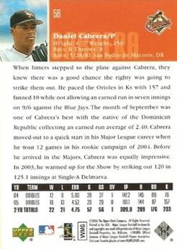 2006 Upper Deck #56 Daniel Cabrera Back