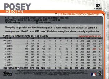 2019 Topps Chrome #82 Buster Posey Back