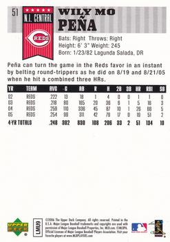 2006 Upper Deck First Pitch #51 Wily Mo Pena Back