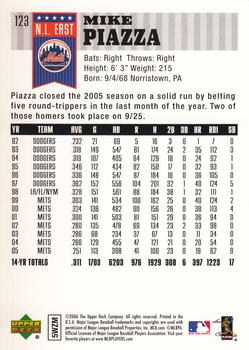 2006 Upper Deck First Pitch #123 Mike Piazza Back