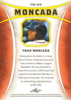 2015 Leaf Best of Baseball #YM-09 Yoan Moncada Back