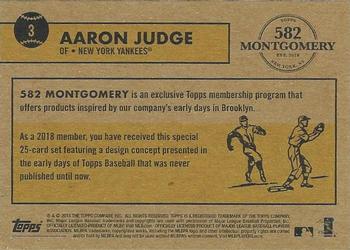 2018-19 Topps 582 Montgomery Club Set 1 #3 Aaron Judge Back